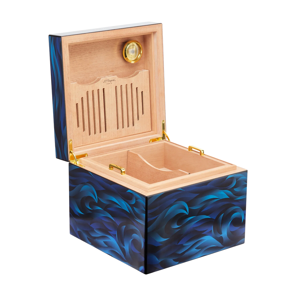 S.T. DUPONT Cigar Humidor Koi Fish Blue 001397