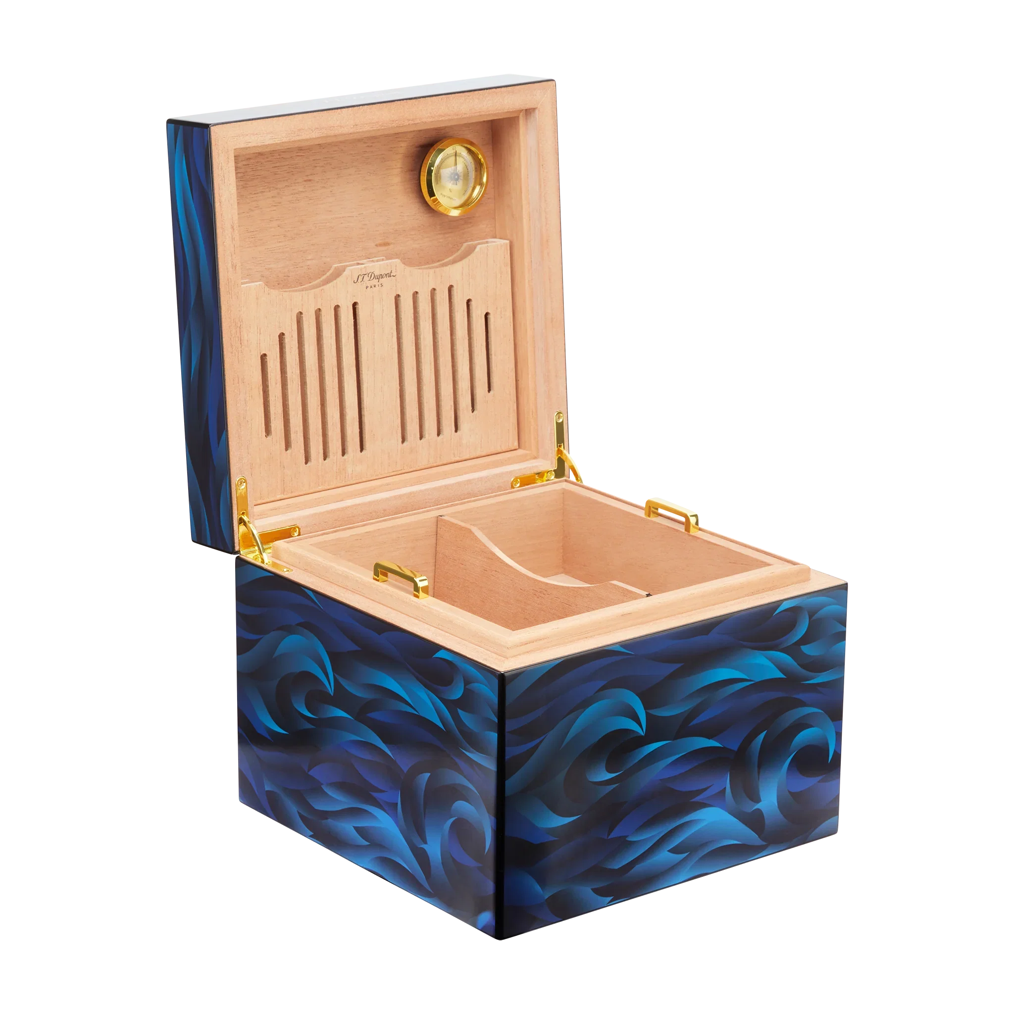 S.T. DUPONT Cigar Humidor Koi Fish Blue 001397