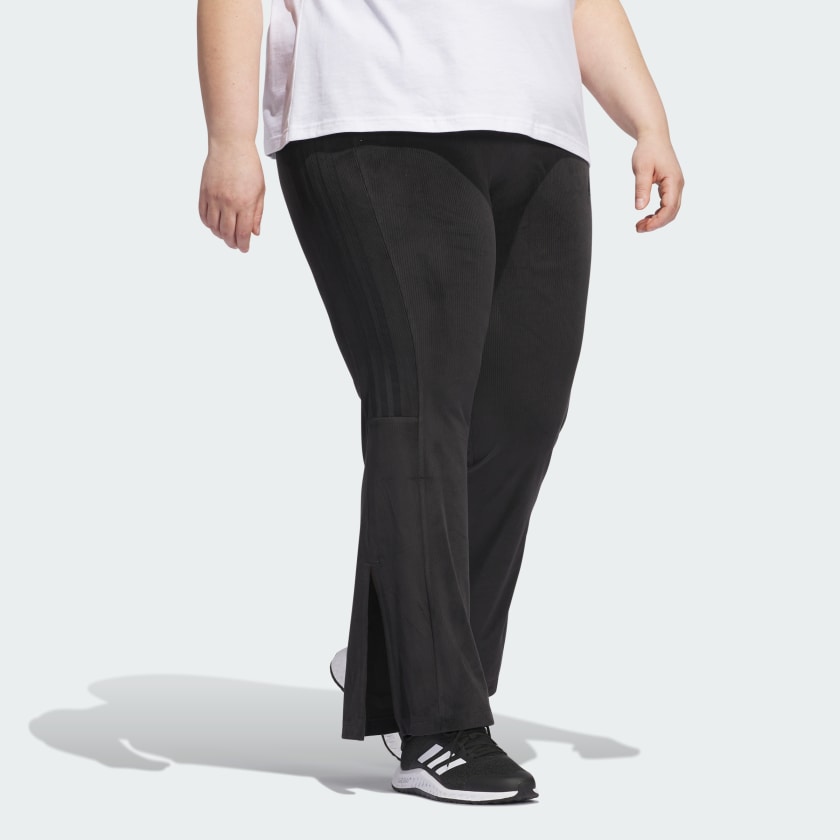 Women's adidas Tiro Cut 3-Stripes Stretchy Velour Flared Leggings (Plus Size)