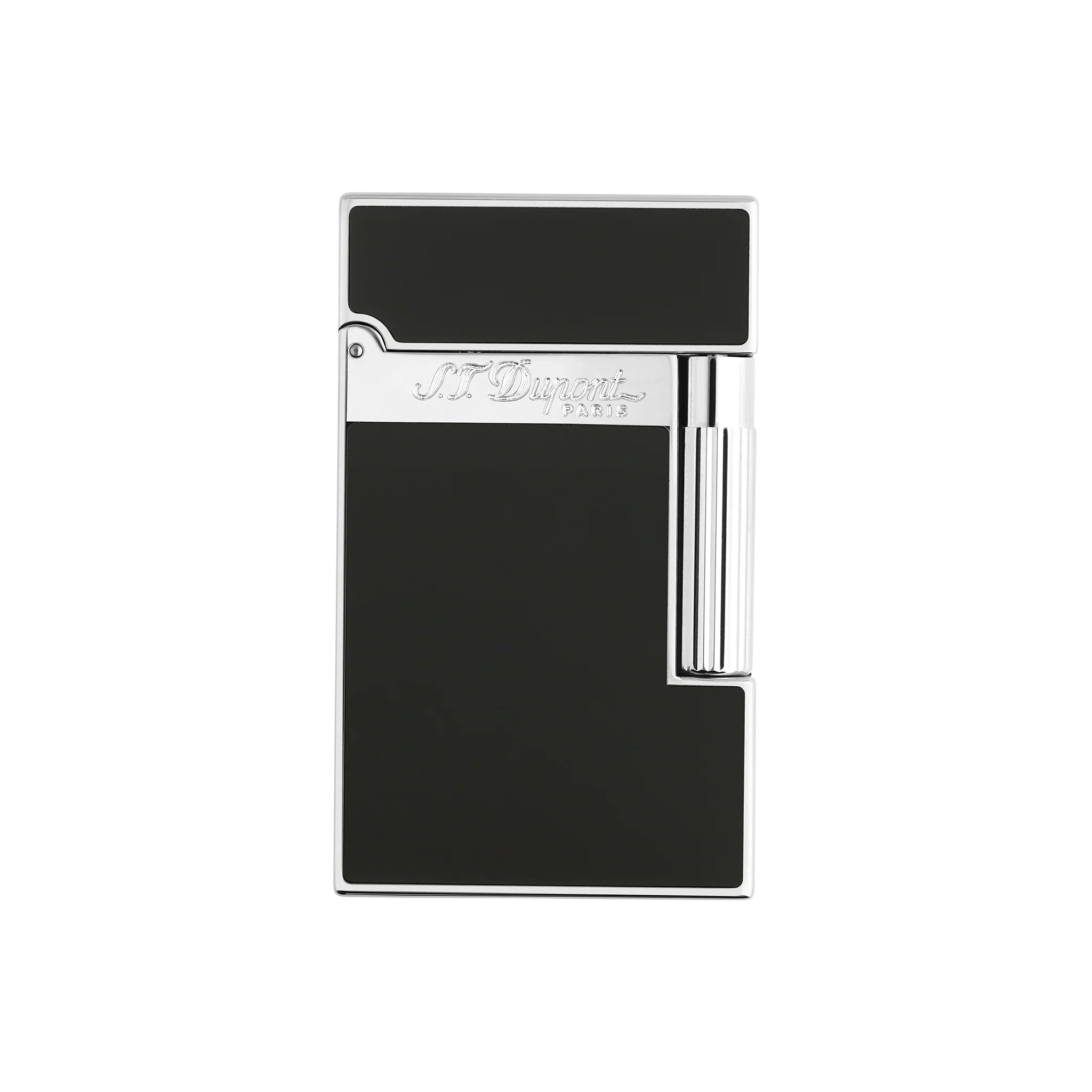 S.T. DUPONT LIGNE 2 BLACK LACQUERED PALLADIUM LIGHTER/BRIQUET 016296