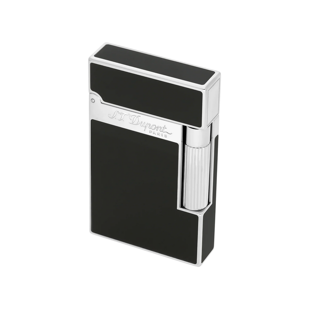 S.T. DUPONT LIGNE 2 BLACK LACQUERED PALLADIUM LIGHTER/BRIQUET 016296
