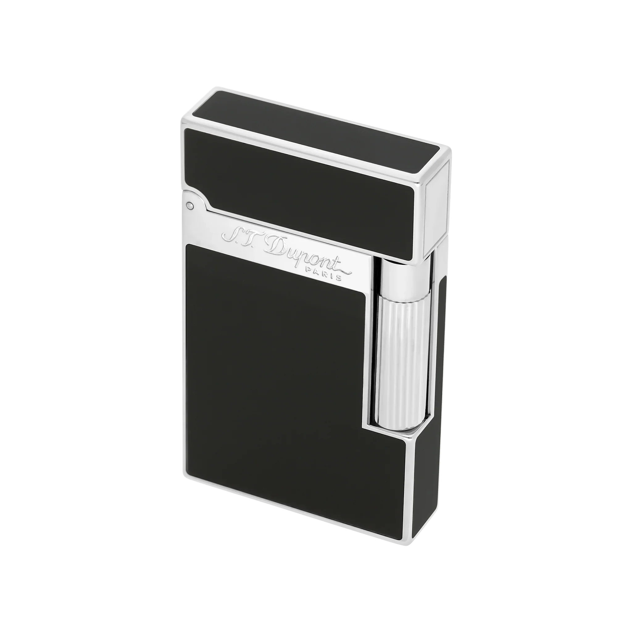 S.T. DUPONT LIGNE 2 BLACK LACQUERED PALLADIUM LIGHTER/BRIQUET 016296