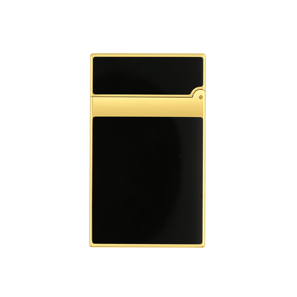 S.T. DUPONT LIGNE 2 BLACK LACQUERED GOLD LIGHTER/BRIQUET 016884
