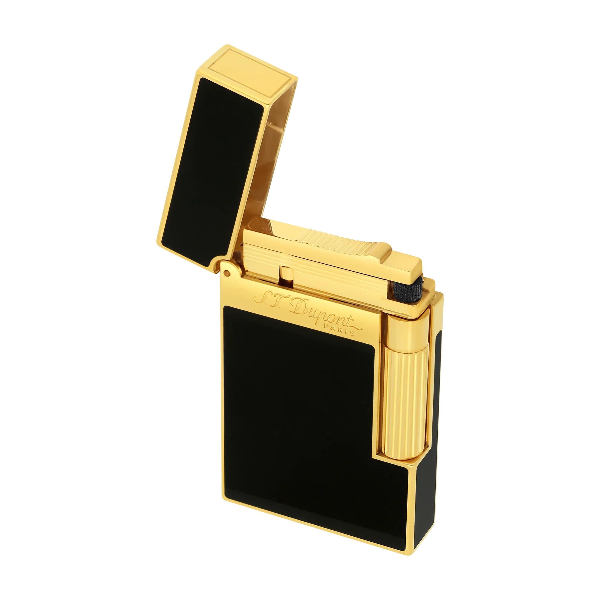 S.T. DUPONT LIGNE 2 BLACK LACQUERED GOLD LIGHTER/BRIQUET 016884