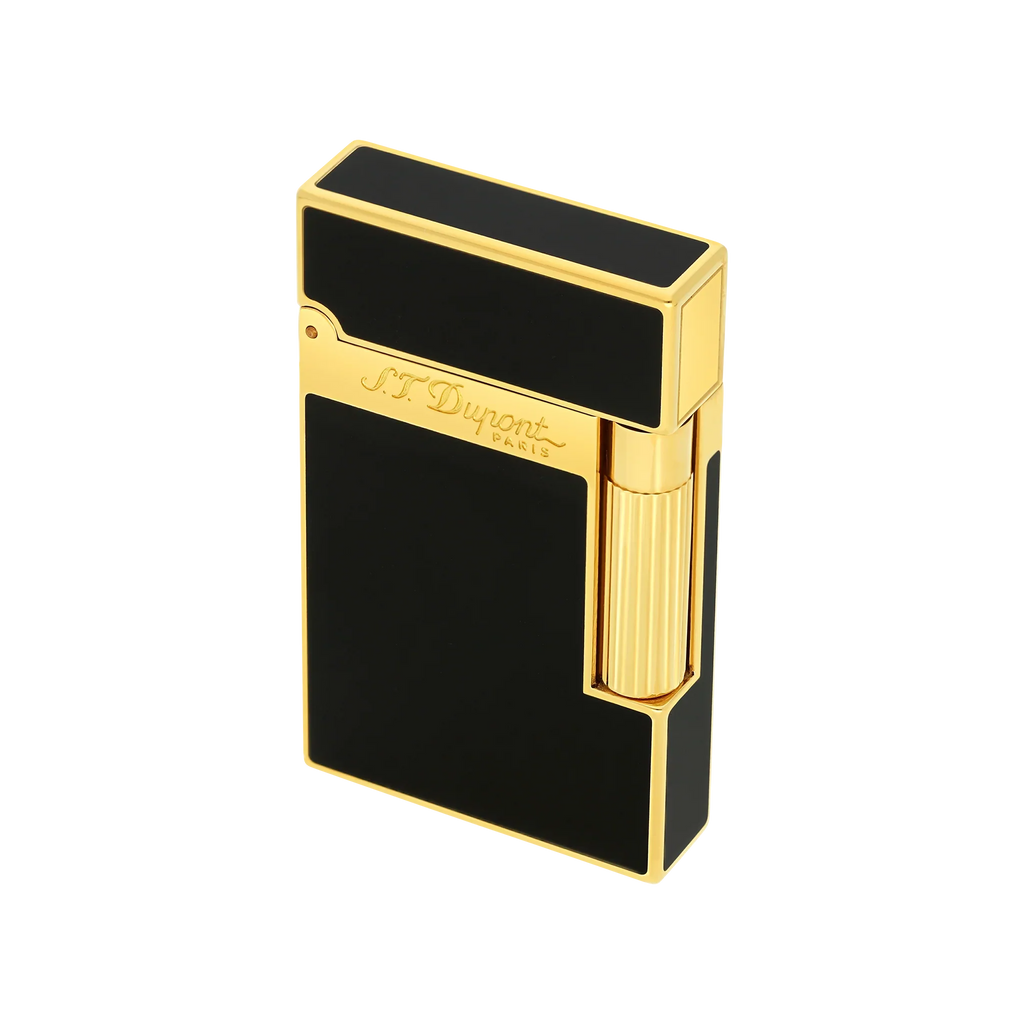S.T. DUPONT LIGNE 2 BLACK LACQUERED GOLD LIGHTER/BRIQUET 016884