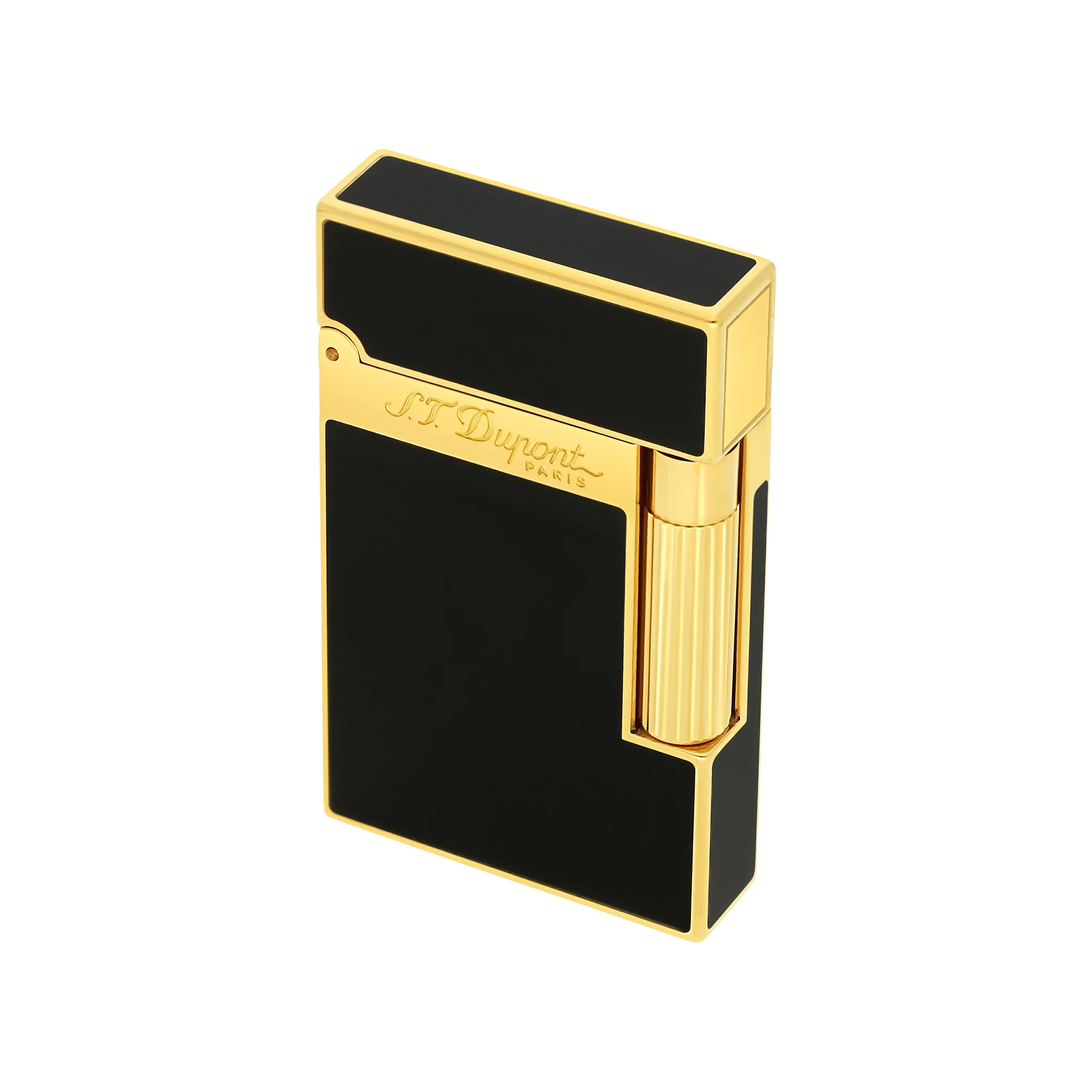 S.T. DUPONT LIGNE 2 BLACK LACQUERED GOLD LIGHTER/BRIQUET 016884