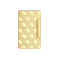 S.T. DUPONT Initial Cube Guilloche Golden Lighter/Briquet 020841