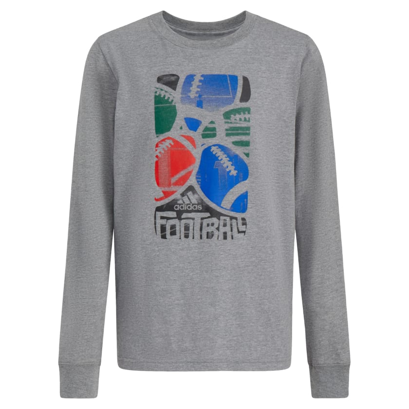 Kids' adidas Long Sleeve Graphic Heather Tee