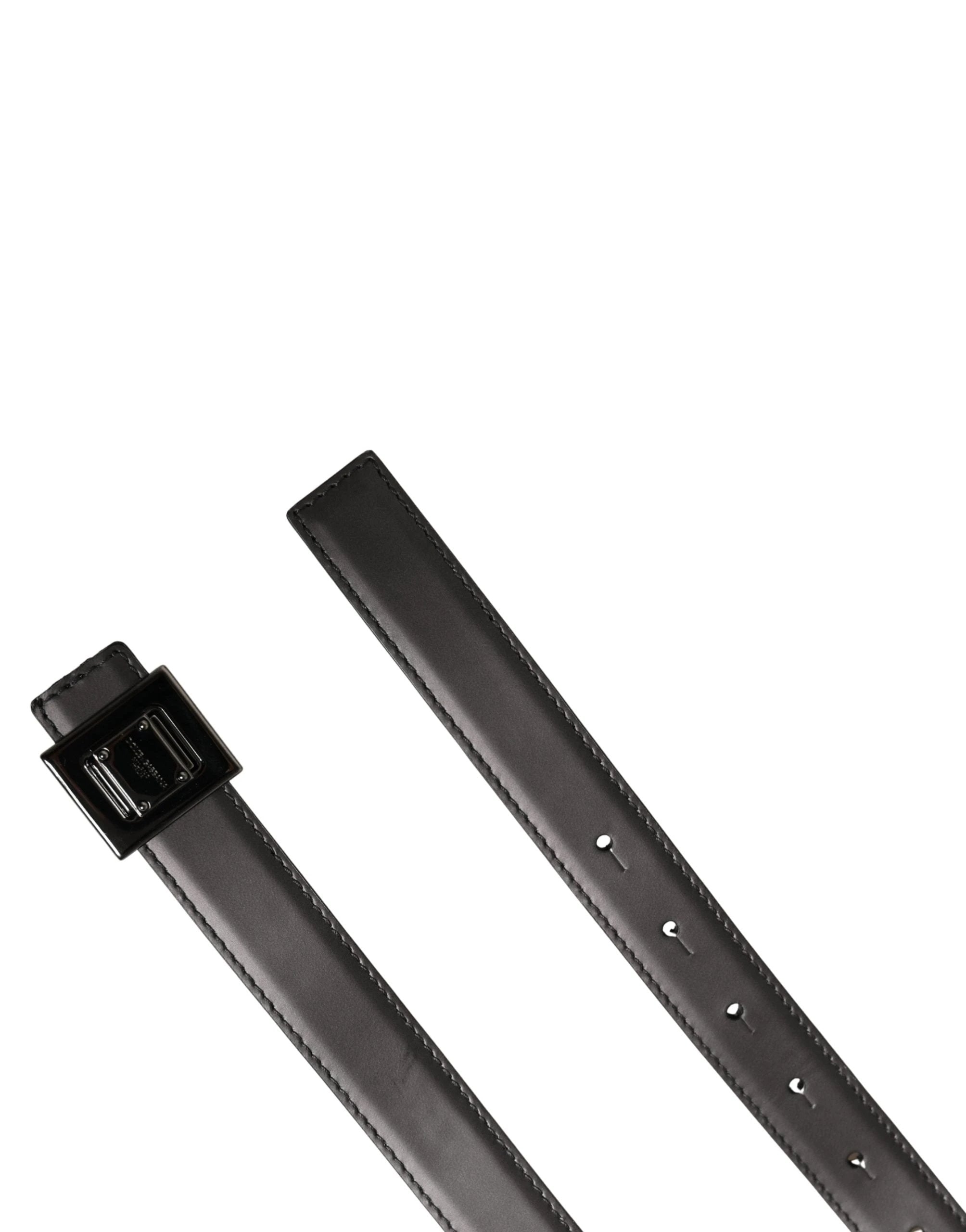 Dolce & Gabbana Men Silver Classic Leather Square Buckle Belt