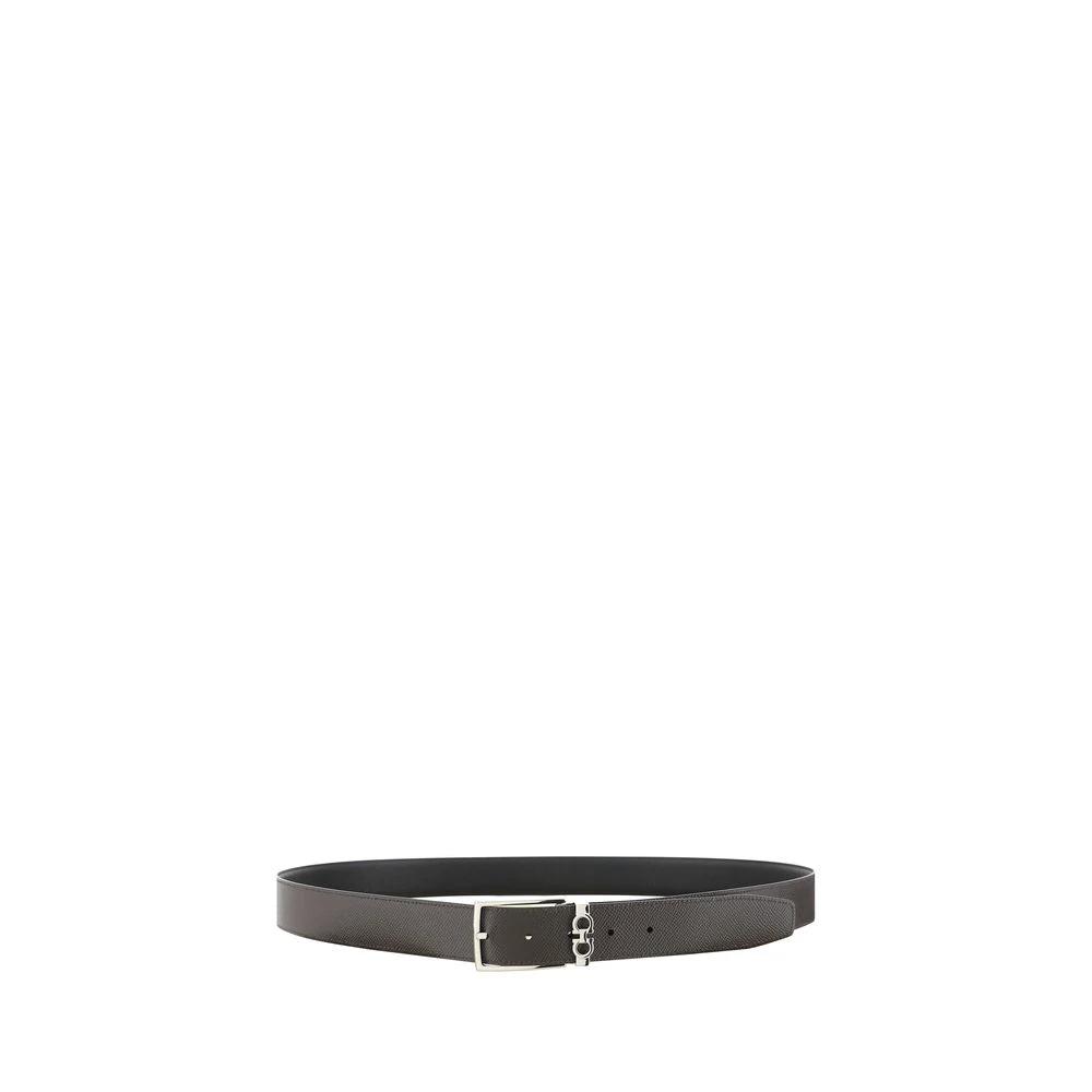 Ferragamo Black Calf Leather Bos Taurus Belt