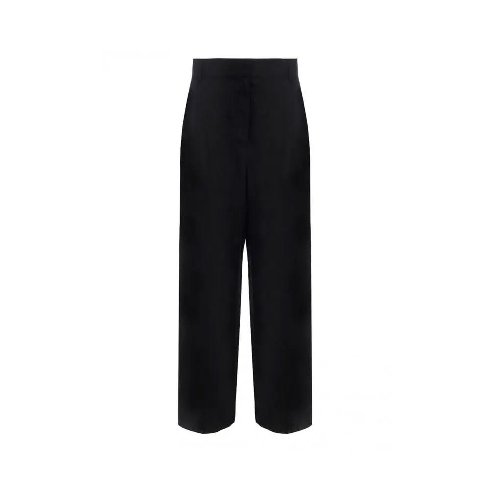 Salvatore Ferragamo Black Silk Casual Pants