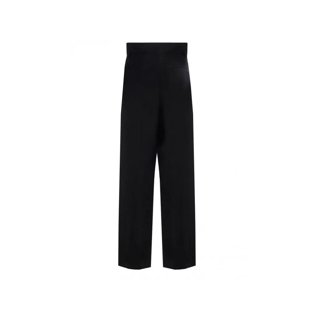 Salvatore Ferragamo Black Silk Casual Pants