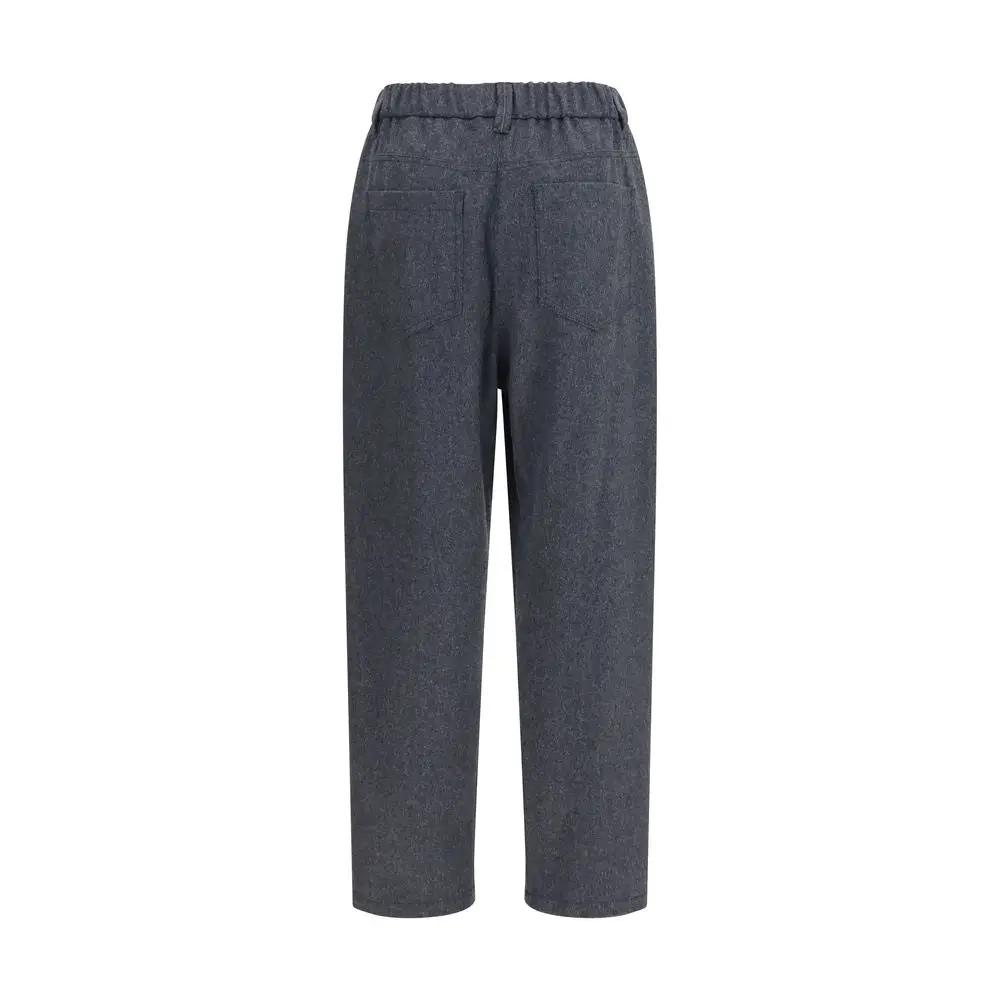 Brunello Cucinelli Gray Wool Oves Aries Casual Pants