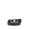 Ferragamo Black Calf Leather Bos Taurus Belt