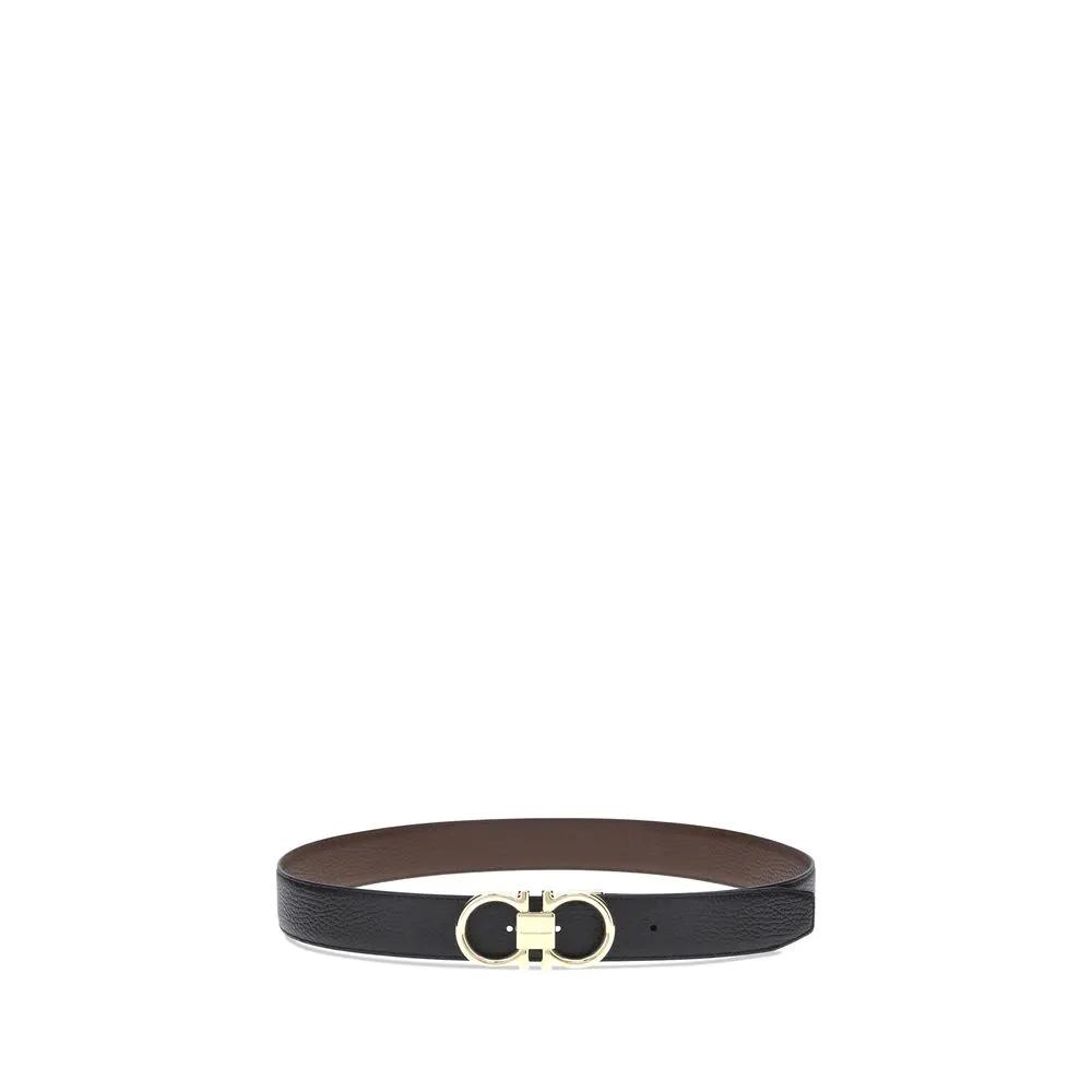 Ferragamo Black Calf Leather Bos Taurus Belt