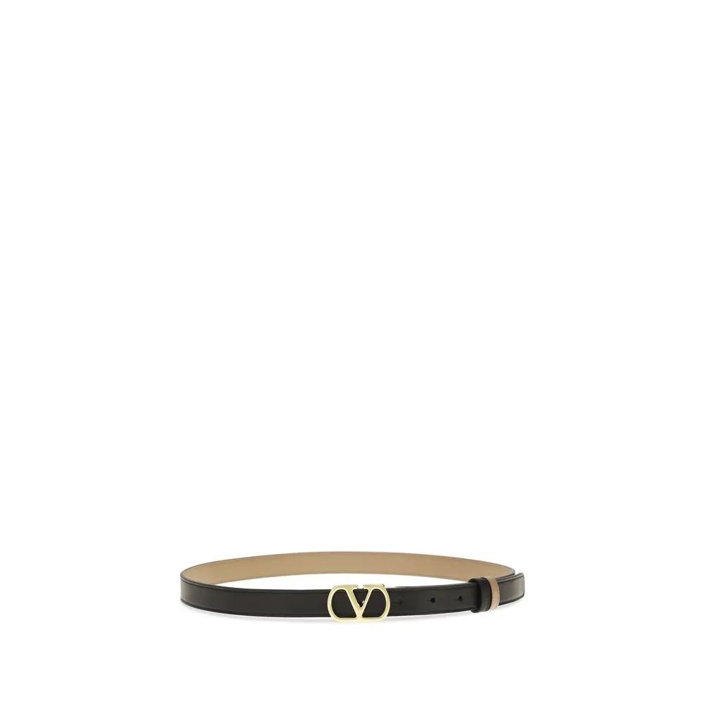 Valentino Garavani Black Calf Leather Bos Taurus Belt