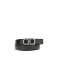 Ferragamo Black Calf Leather Bos Taurus Regular Belt