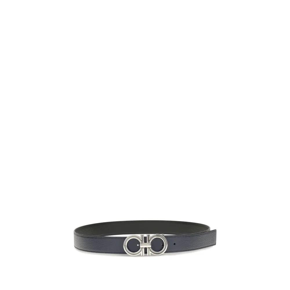 Ferragamo Blue Calf Leather Bos Taurus Regular Belt