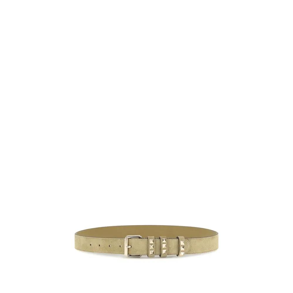 Valentino Garavani Beige Suede Leather Regular Belt