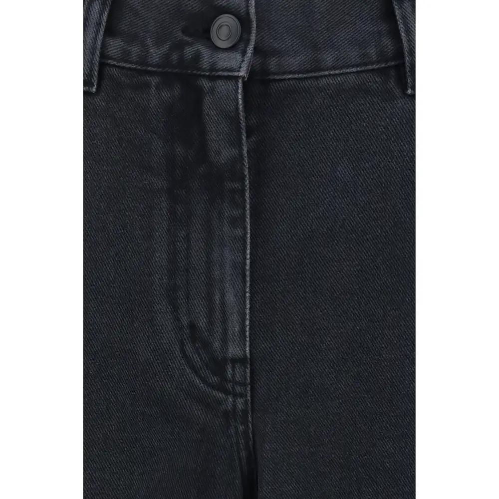 The Row Black Cotton Straight-Leg Jeans