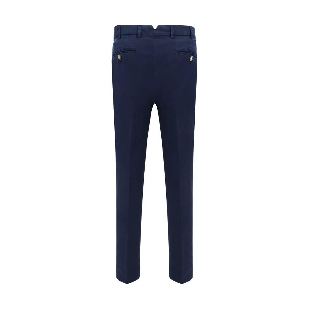 Brunello Cucinelli Blue Cotton Casual Pants