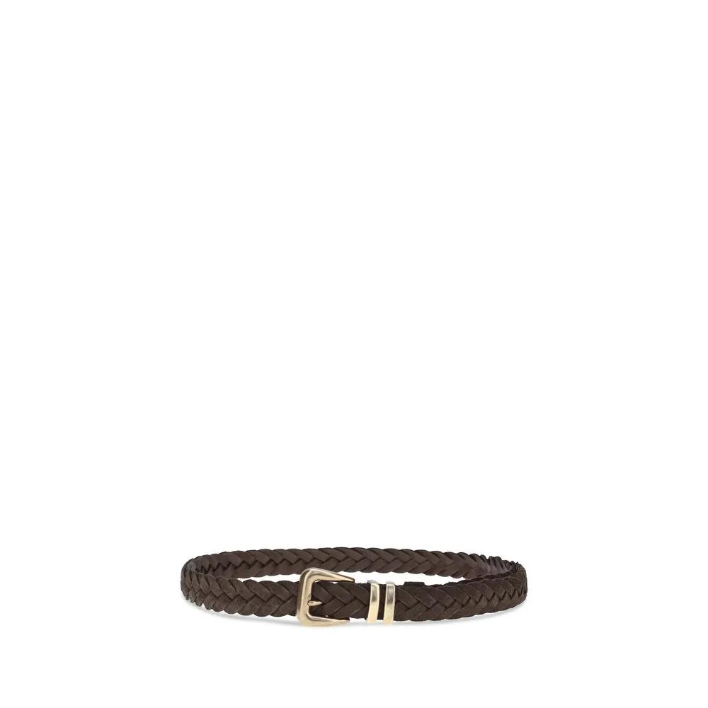 Brunello Cucinelli Brown Calf Leather Bos Taurus Belt