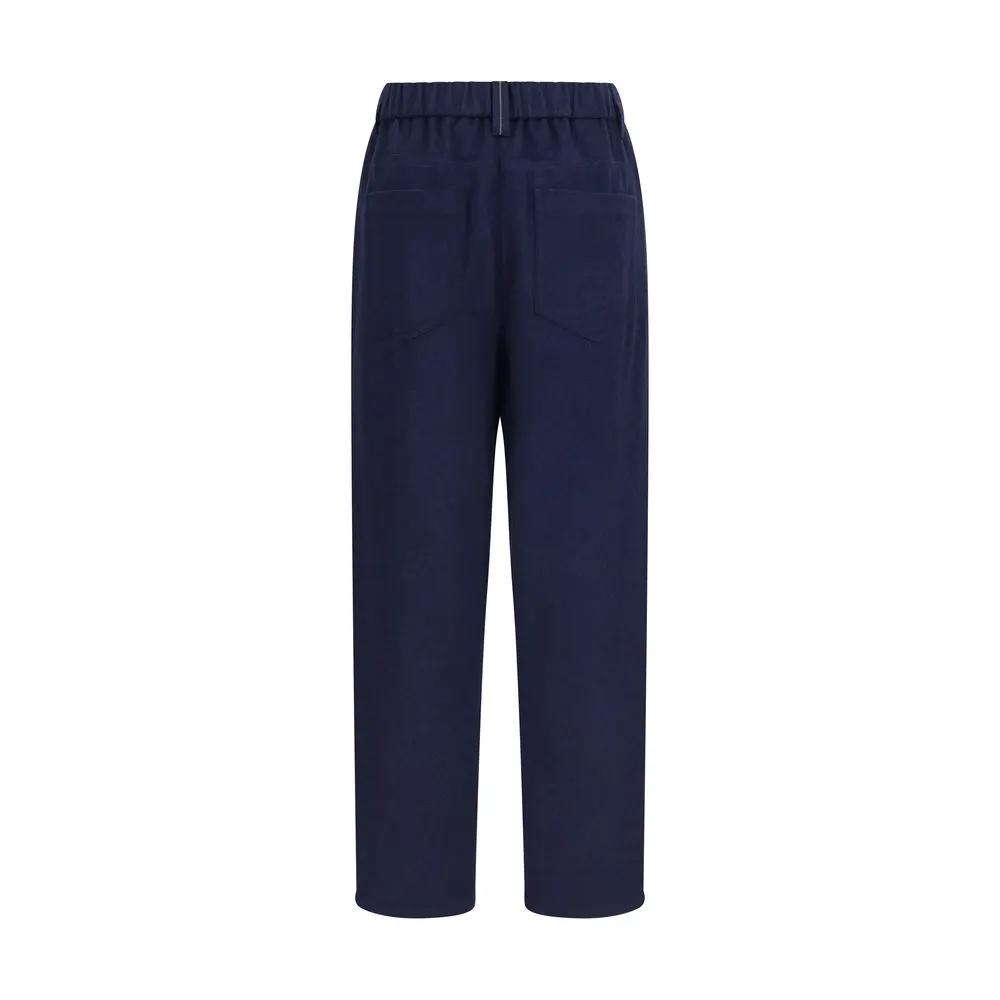 Brunello Cucinelli Blue Wool Oves Aries Pants