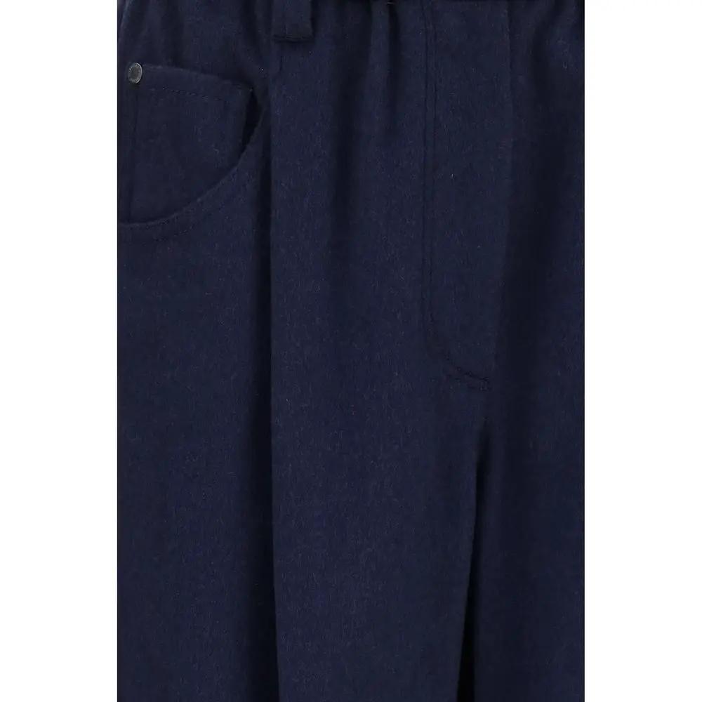 Brunello Cucinelli Blue Wool Oves Aries Pants