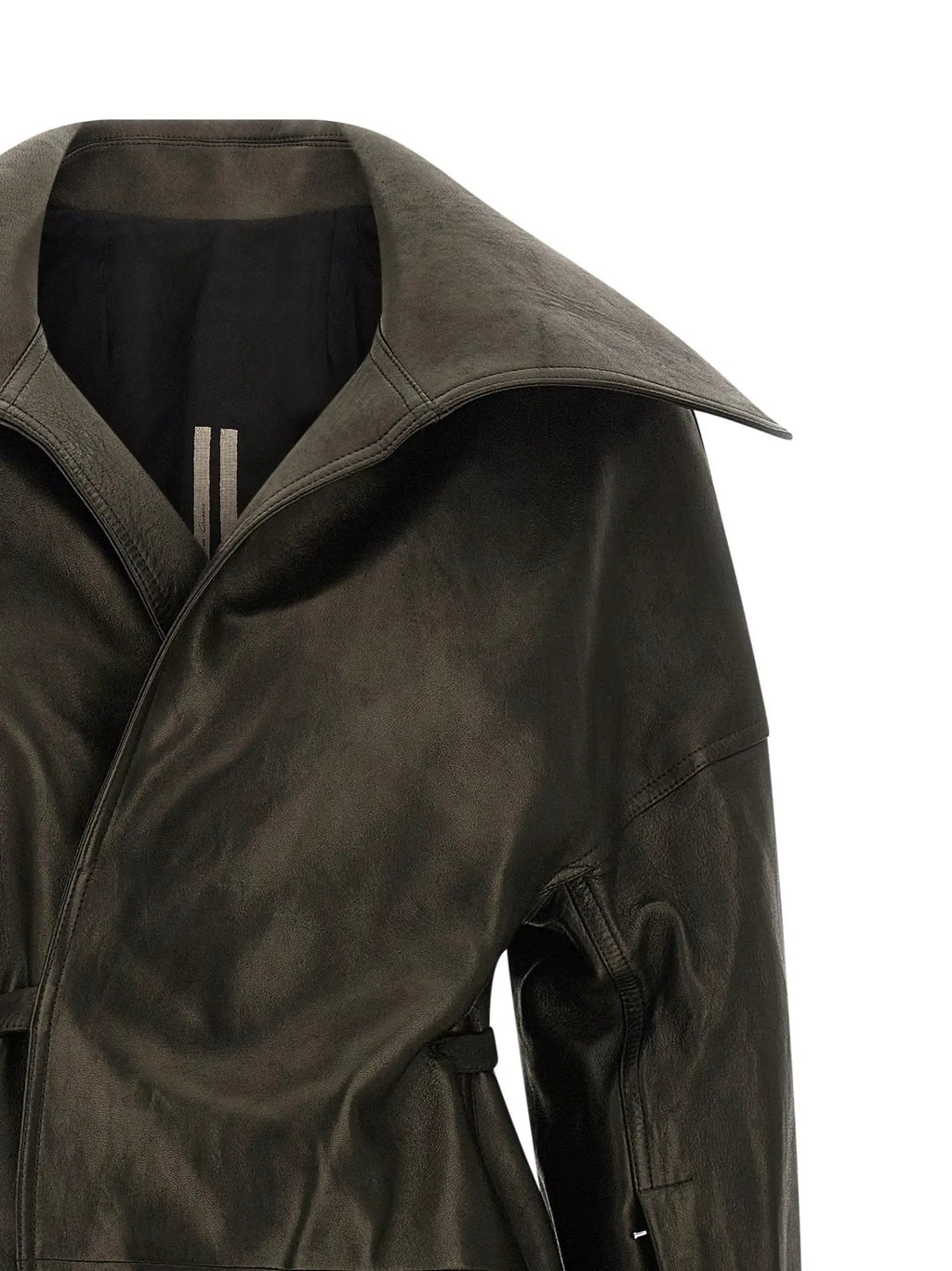 Rick Owens Black Lamb Leather Coat