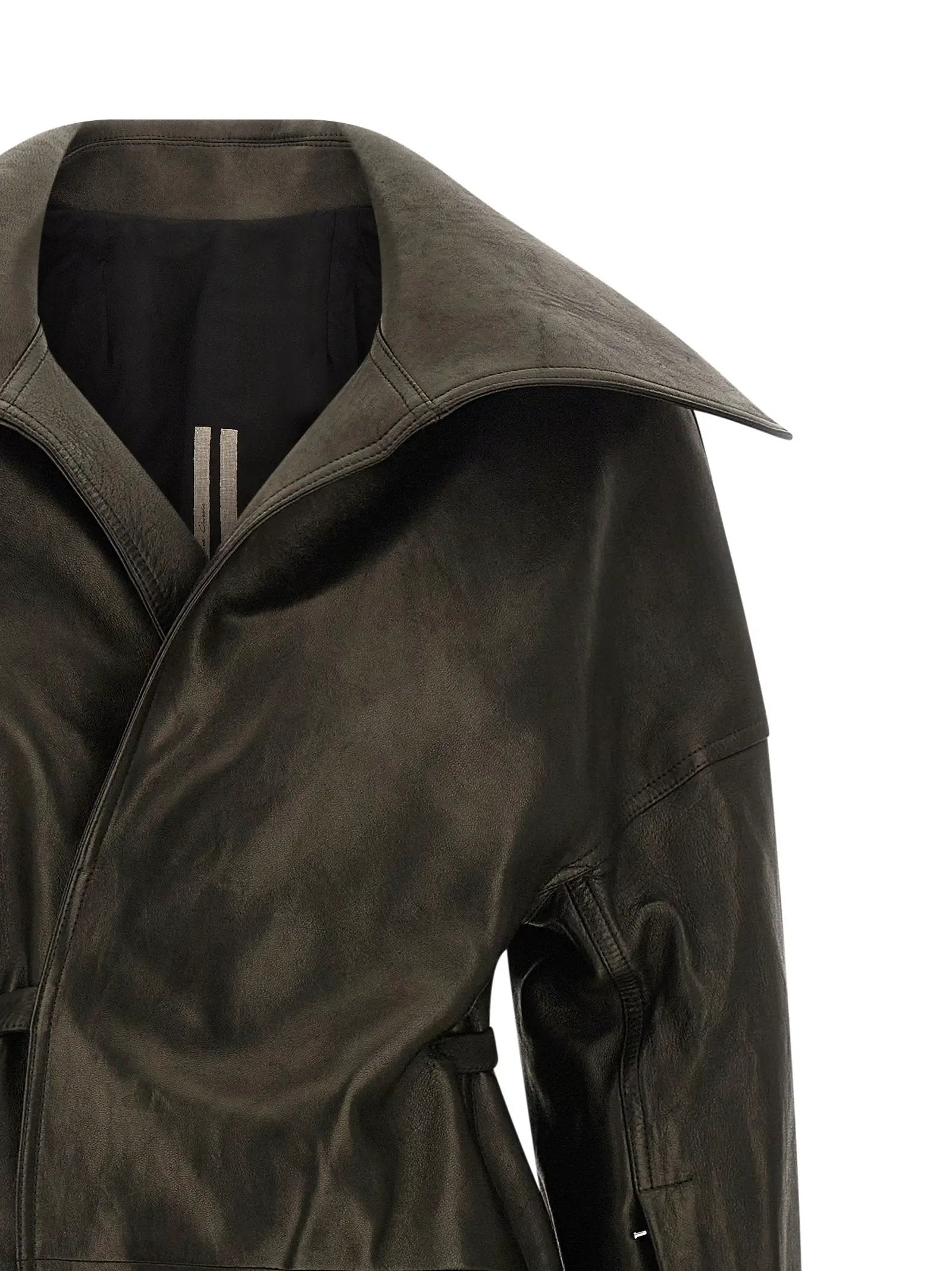 Rick Owens Black Lamb Leather Coat