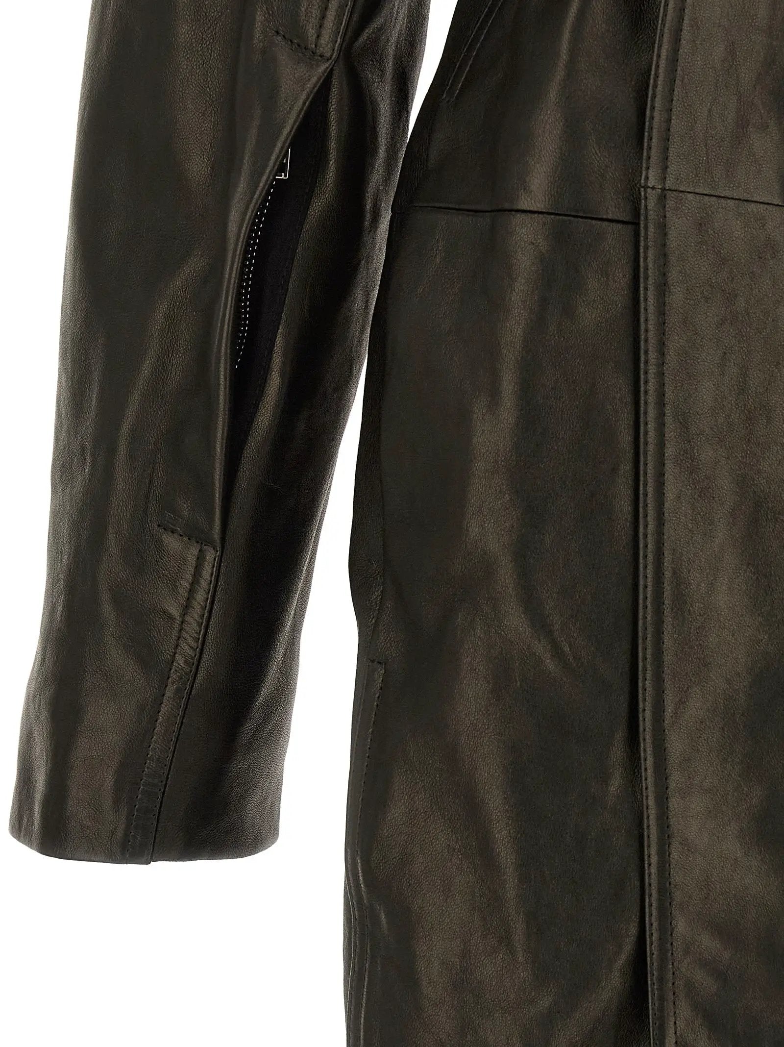 Rick Owens Black Lamb Leather Coat