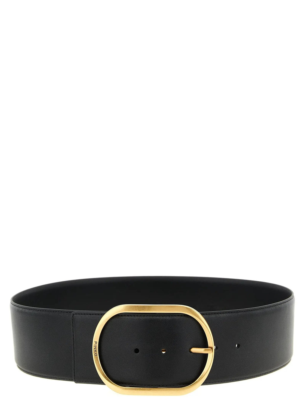 PINKO Black Cowhide High-Waist Belt