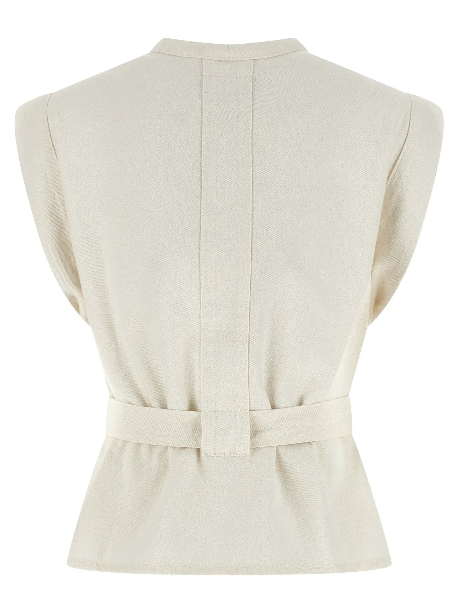 Lemaire White Cotton Sleeveless Jacket