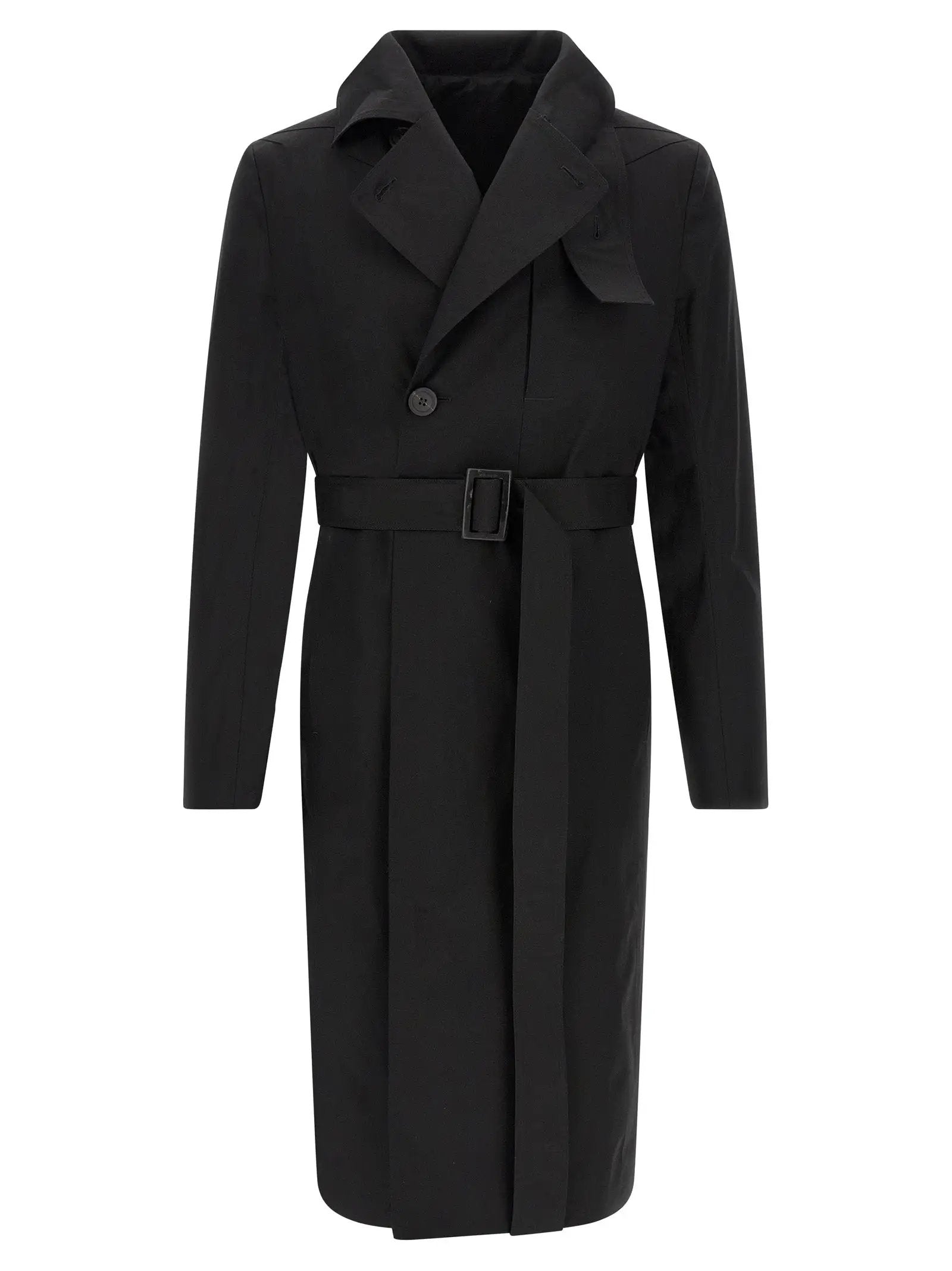 Rick Owens Black Cotton Coat