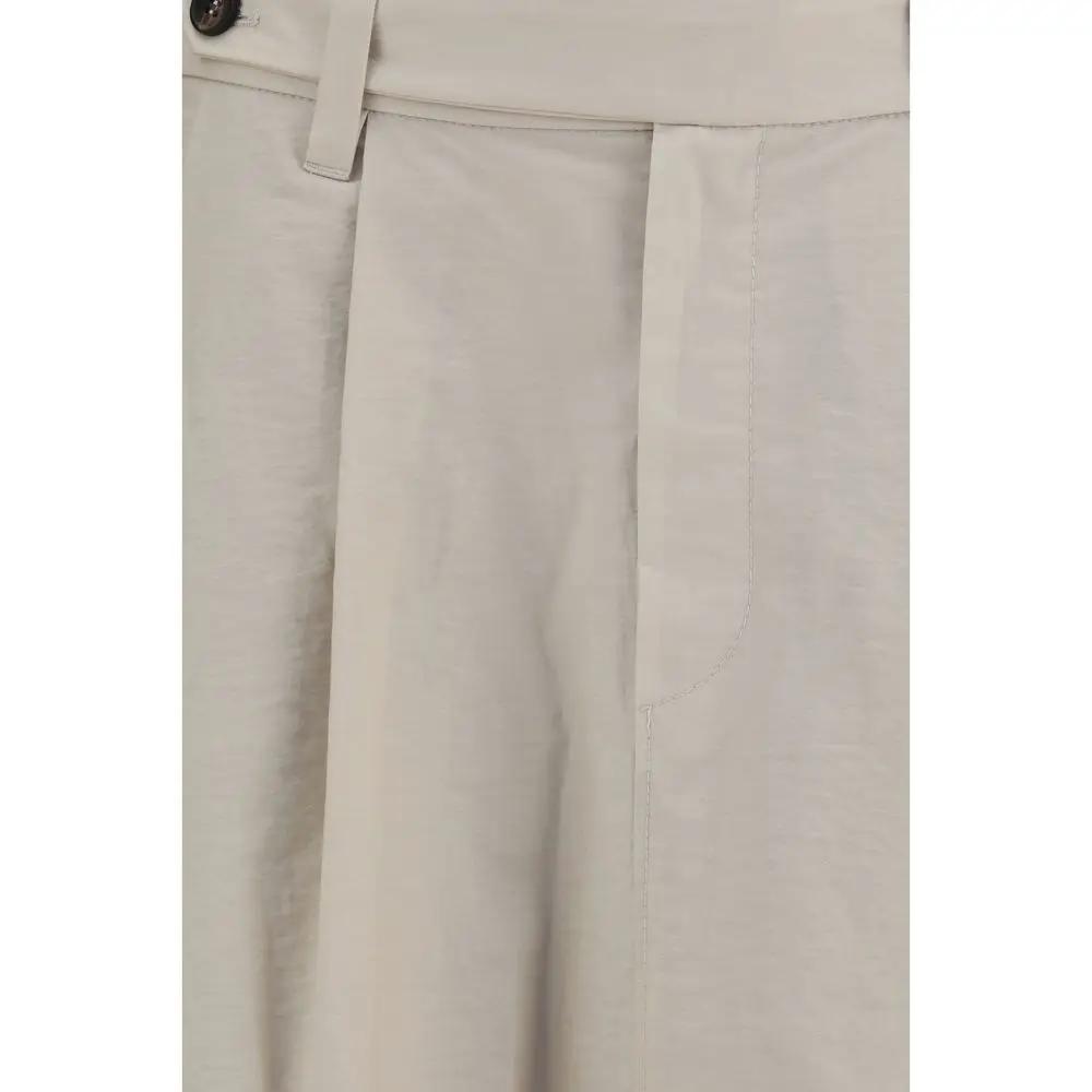 Brunello Cucinelli Beige Cotton Midi Skirt