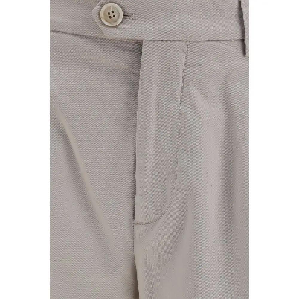 Brunello Cucinelli Beige Cotton Chino Pants