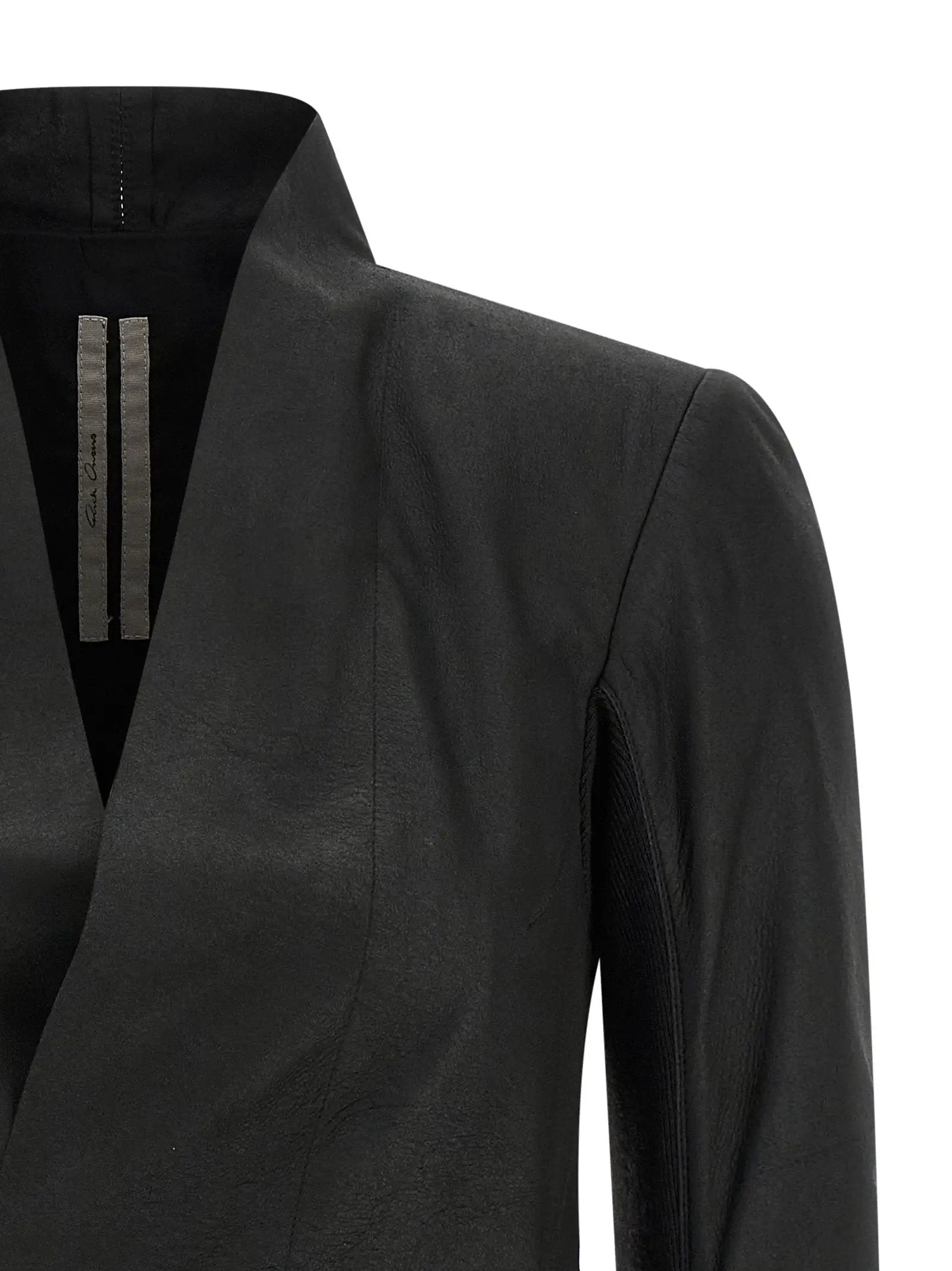 Rick Owens Black Lamb Leather Leather Jacket