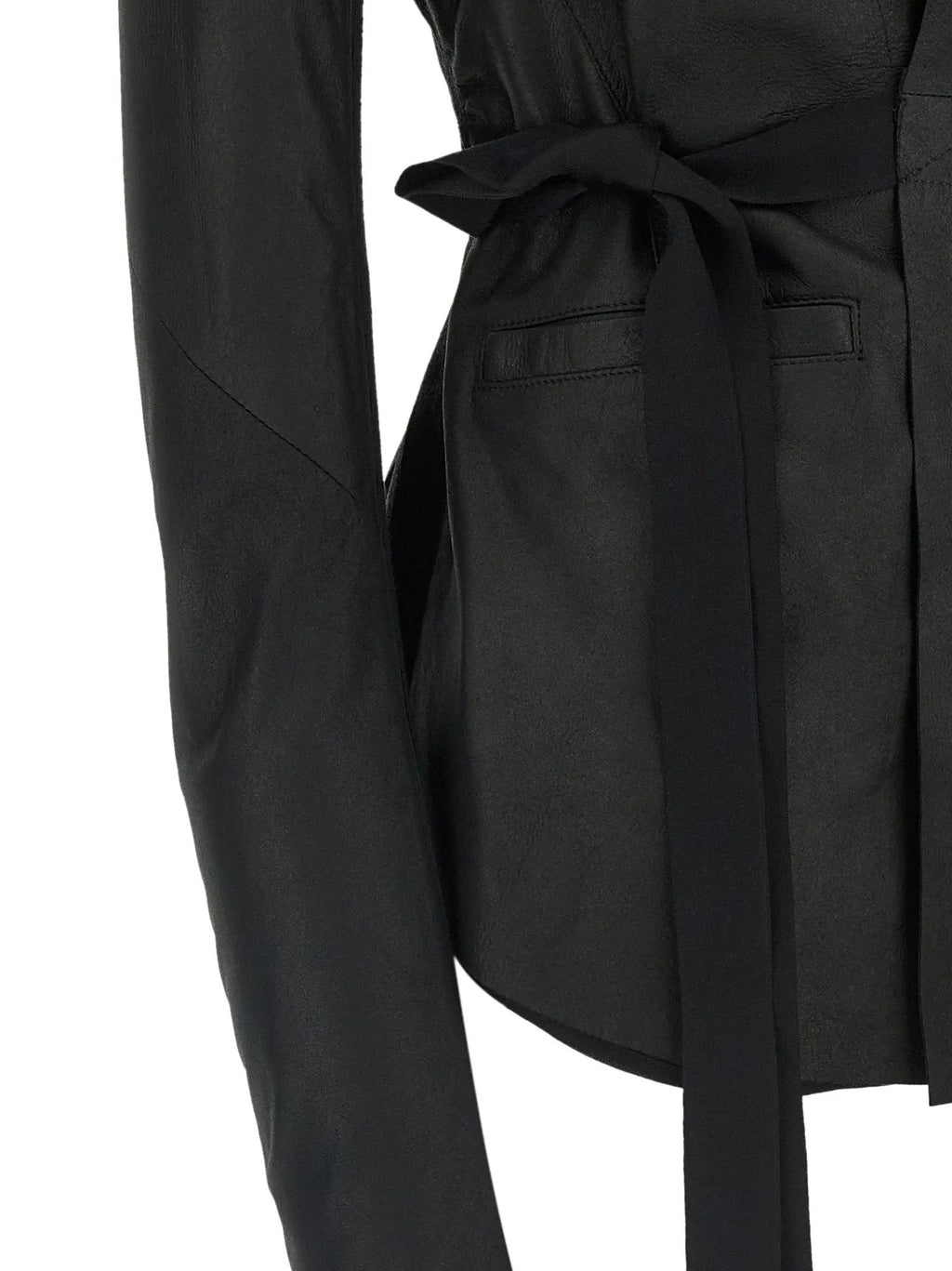 Rick Owens Black Lamb Leather Leather Jacket