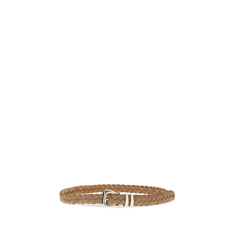 Brunello Cucinelli Beige Calf Leather Bos Taurus Regular Belt
