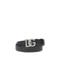 Dolce & Gabbana Black Calf Leather Bos Taurus Regular Belt