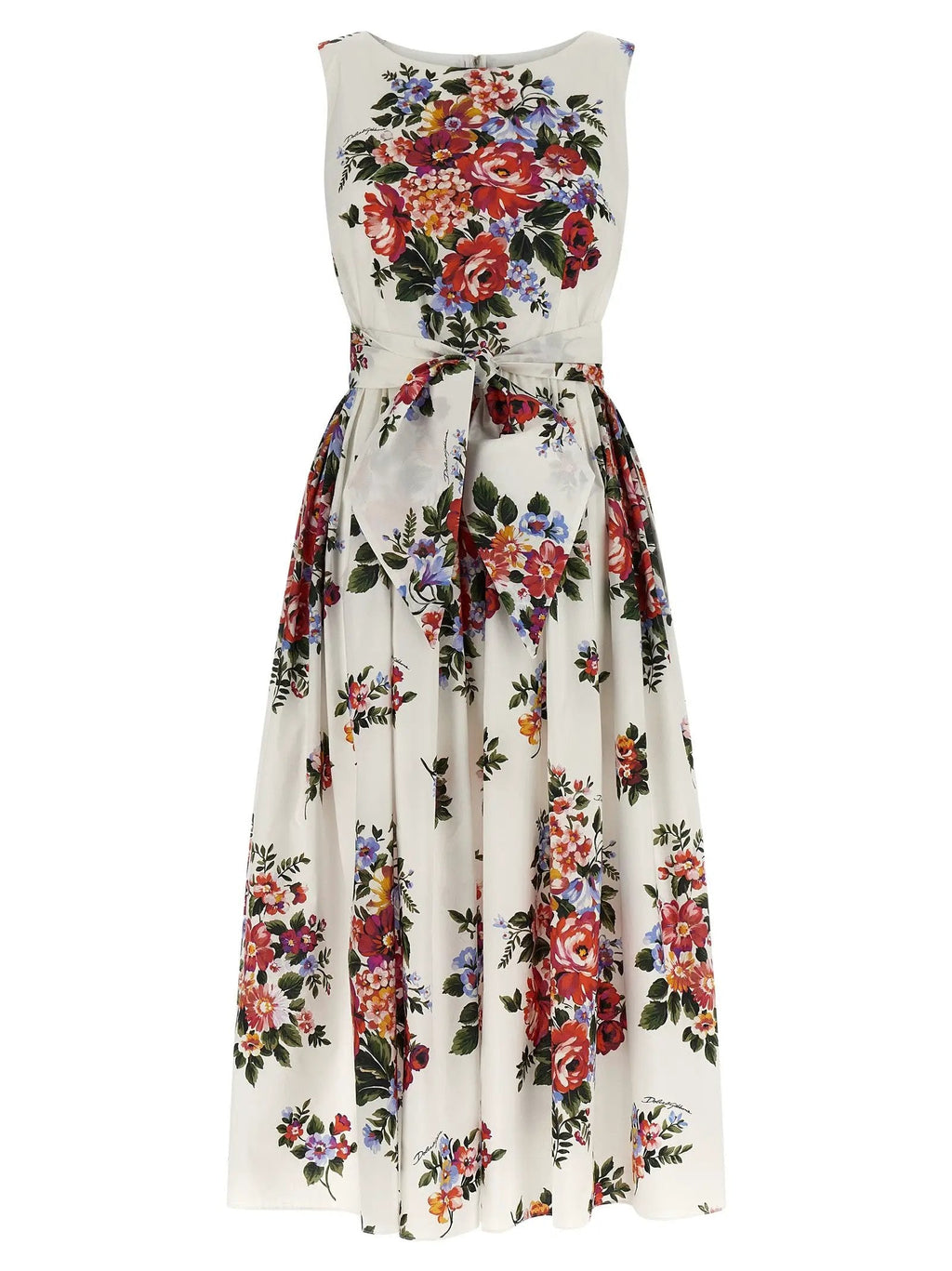 Dolce & Gabbana White Cotton Midi Dress