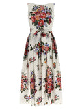 Dolce & Gabbana White Cotton Midi Dress