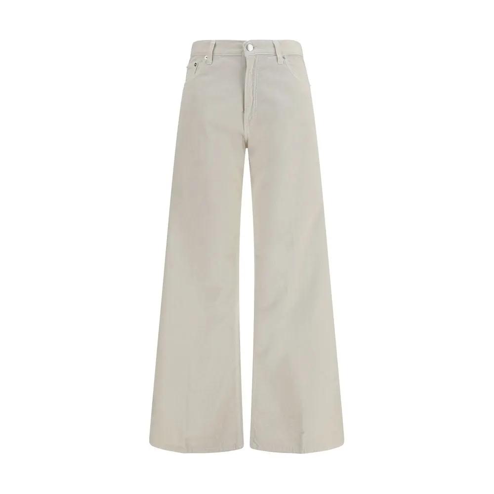 Haikure White Cotton Relaxed Fit Jeans
