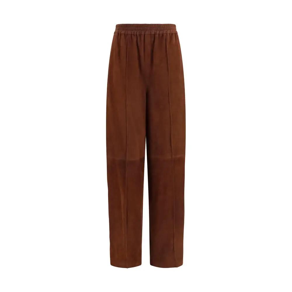 Fabiana Filippi Brown Leather Casual Pants
