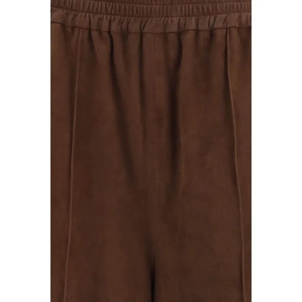 Fabiana Filippi Brown Leather Casual Pants
