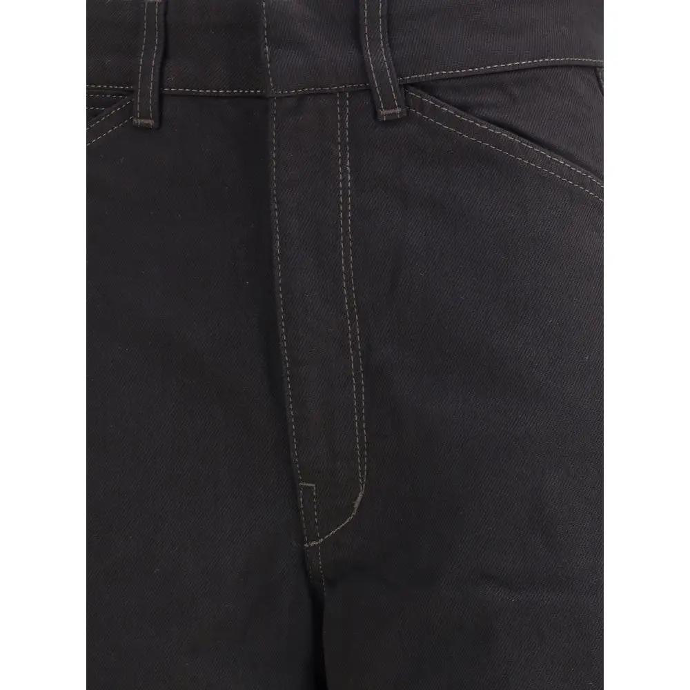 Lemaire Black Cotton Casual Pants