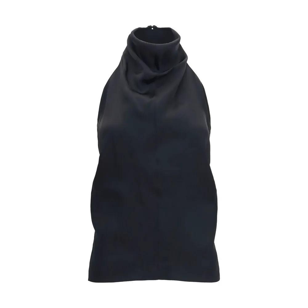Khaite Black Open-Back Rone Top
