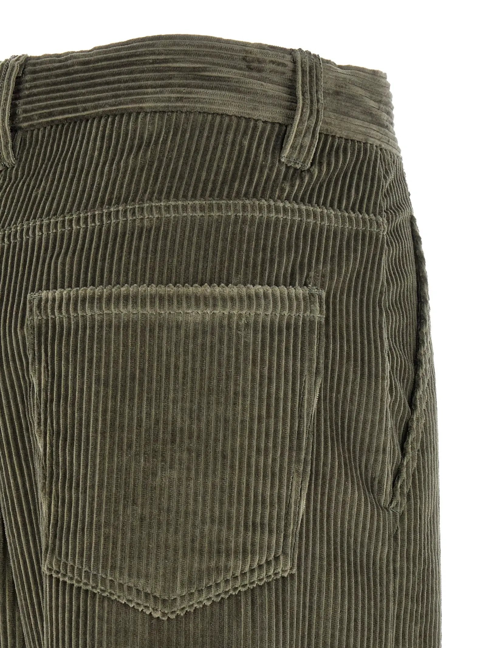 Brunello Cucinelli Bicolor Cotton Flared Pants