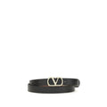 Valentino Garavani Black Calfskin Leather Belt