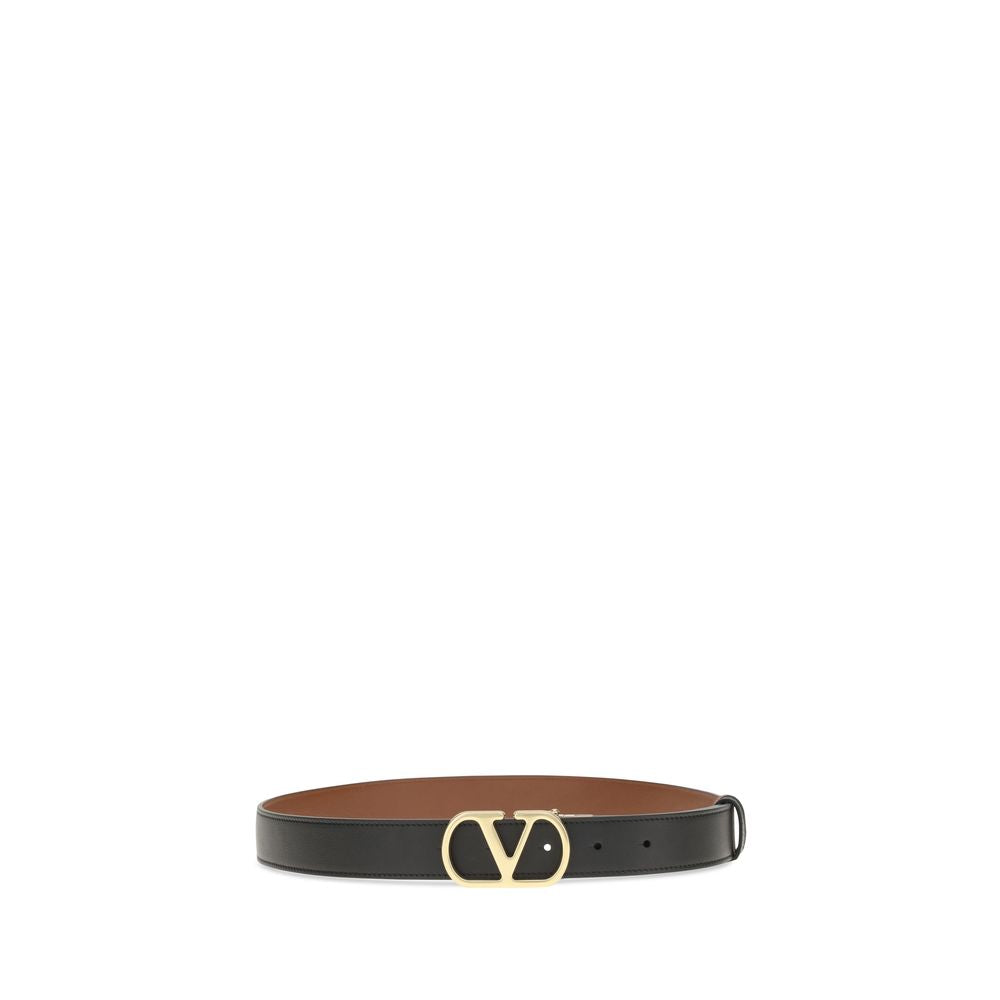 Valentino Garavani Black Calfskin Leather Belt
